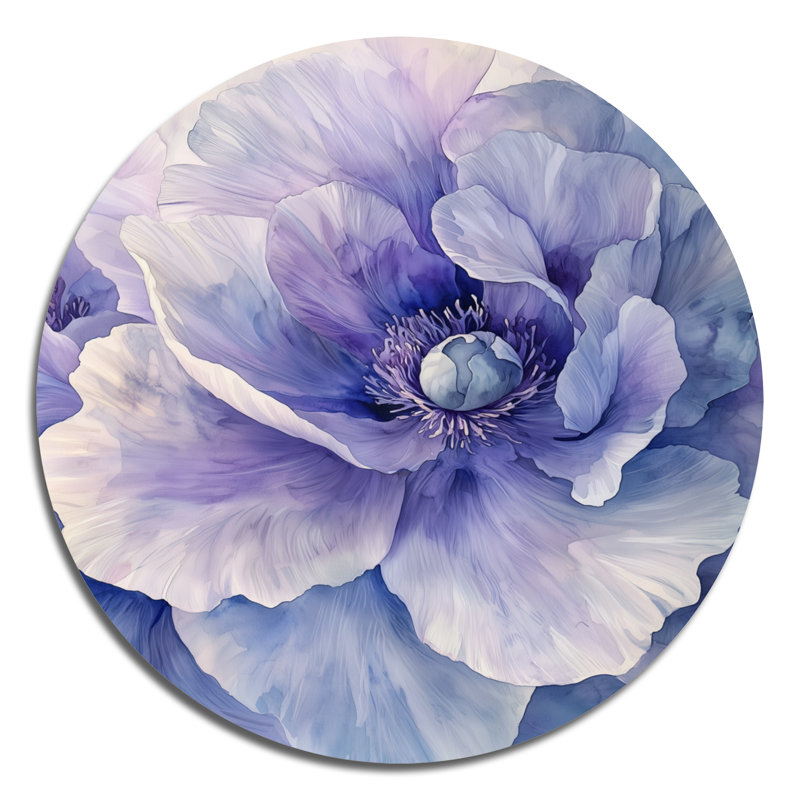 Pivoine douce lavande douce étreinte II - décoration murale mauve traditionnelle, H 36 po x l 36 po
