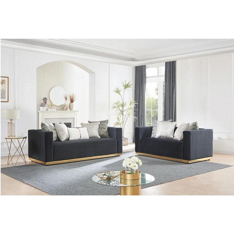 Ensemble de salon Sowers, Tissu noir