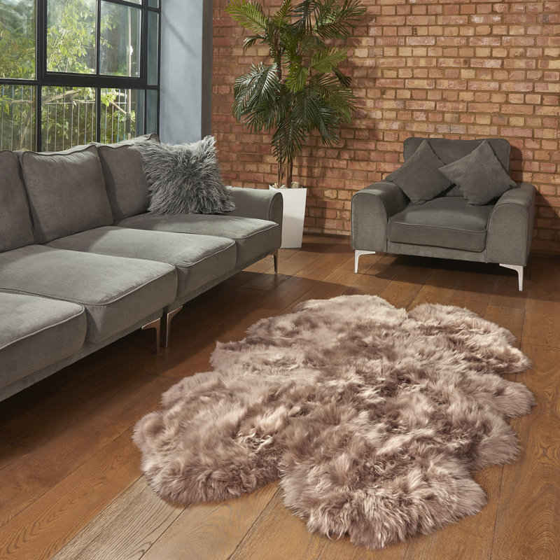 Quebec Solid Colour Sheepskin 110cm X 180cm Area Rug