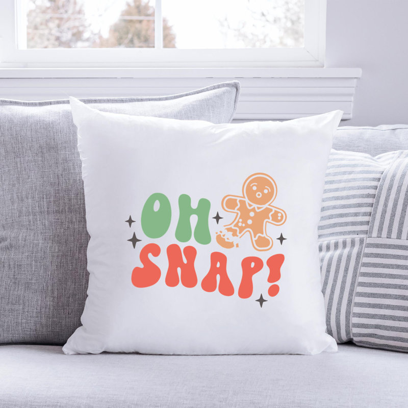 Coussin en polyester ChristmasCuteQuotes-05, 14 po x 14 po
