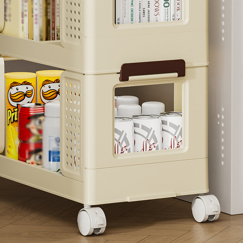 3-Tier Kitchen Storage Cart,Multifunction Utility Rolling Storage Organizer