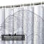 Rideau de douche noir avec 12 crochets-1054245394