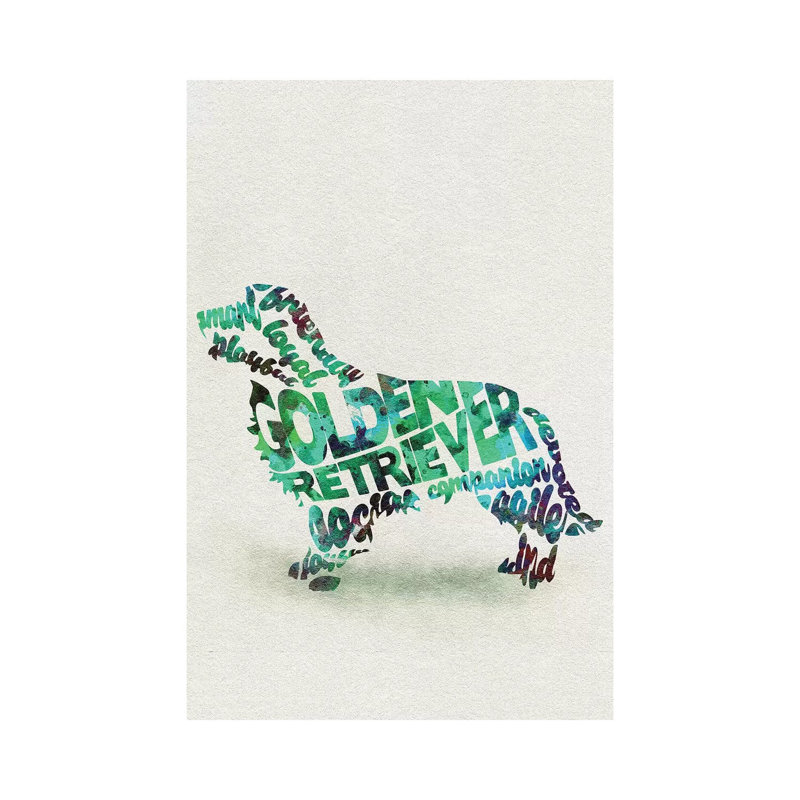 Golden Retriever by Ayse Deniz Akerman - Wrapped Canvas Print, 20.32 cm H x 30.48 cm W