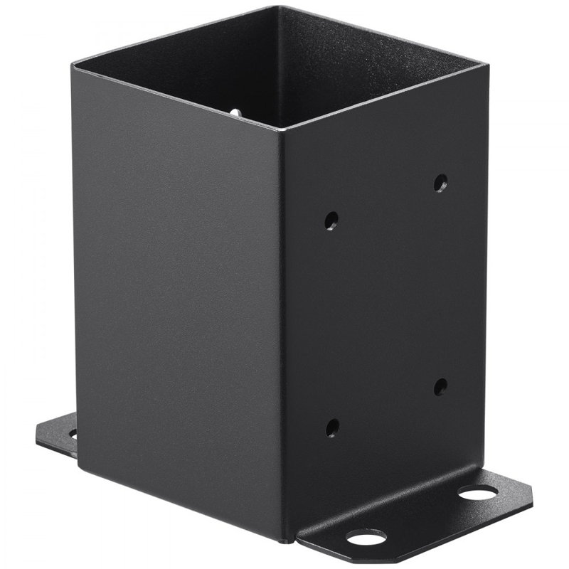 Heavy Duty Black Metal Post Base Brackets Set of 10