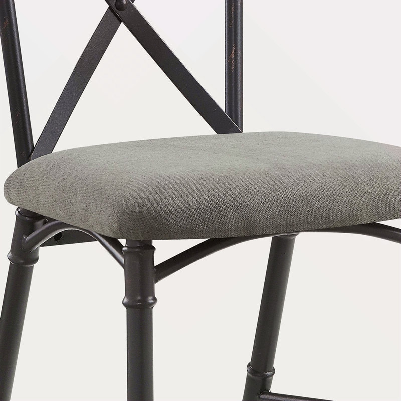 Tissu, chêne et chaise d'appoint au fini noir sable (ensemble de 2)