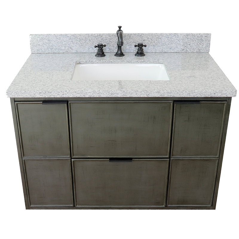 Ensemble de meuble-lavabo simple mural 37 "37", Granite