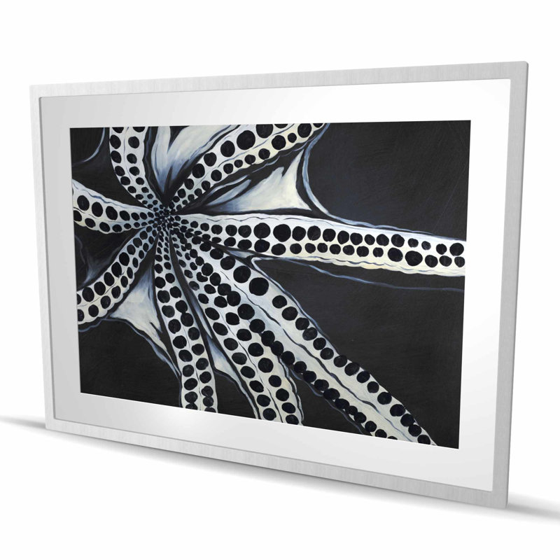 Large tentacule de poulpe - décor de salle de bain encadré marine