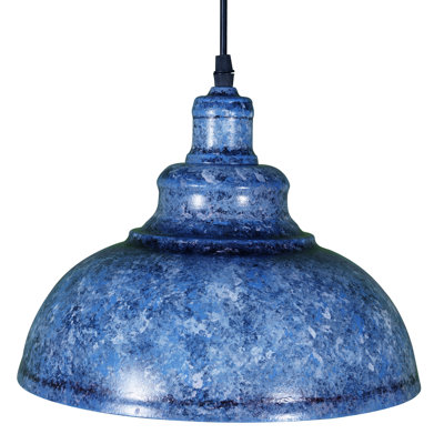 11.42" Blue Single-head Adjustable Cord Pendant Light (e26 Warm Bulb Included)