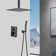 Ceiling Mounted Shower System Combo Set With Handheld And 12"Shower Head