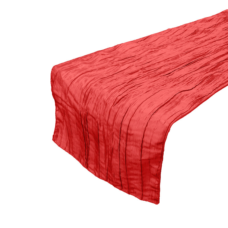 Clermt Solid Color Table Runner, 12" x 120", Red