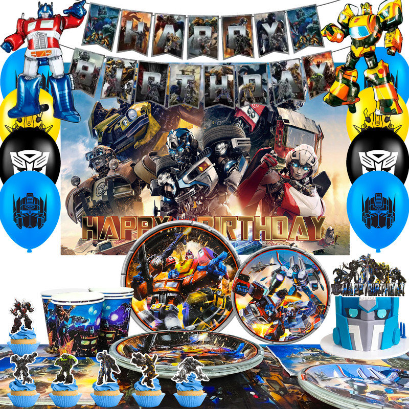 Transformers Birthday Party Supplies, Transformers Birthday Decorations Party Tableware Set