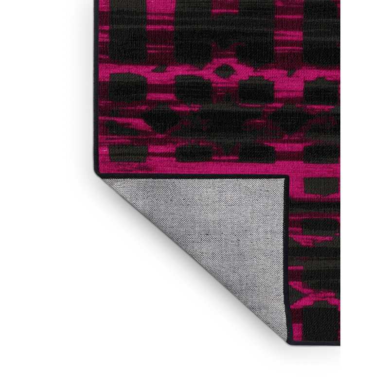 Machine Washable Trellis Black Area Rug, Square 8'