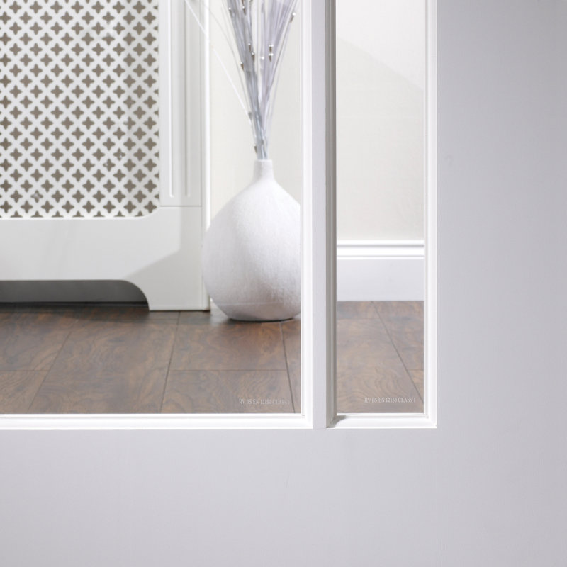Lincoln Clear Glazed Primed White Internal Door, 204cm H x 72.6cm W x 4cm D