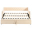 Lit de jour simple avec couchette escamotable en beige élégant - Fonctionnel et sans espace requis pour une expérience de sommeil confortable-130155374