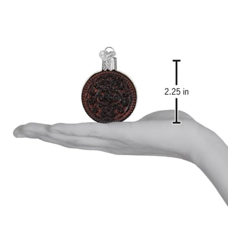 Ornement en verre soufflé, biscuit Oreo