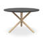 Davasher Round Dining Table Black Table Top w Solid Oak Legs-1298286387-1298866199