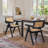 Alaynnah Retro Wood Rattan Back Handmade Armchair-827312759