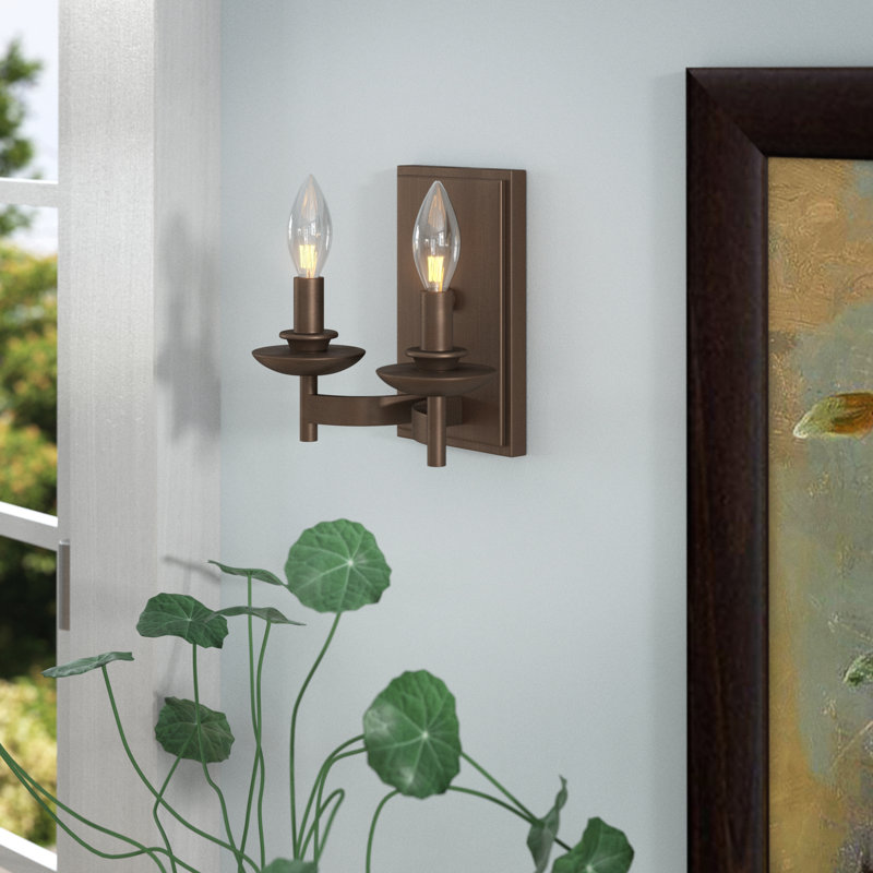 Lawrence Candle Wall Light, Rubbed Bronze
