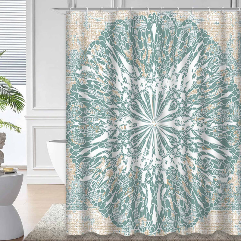 Rideau de douche imperméable et moderne en damas psychédélique avec 12 crochets, L 72 po x l 78 po