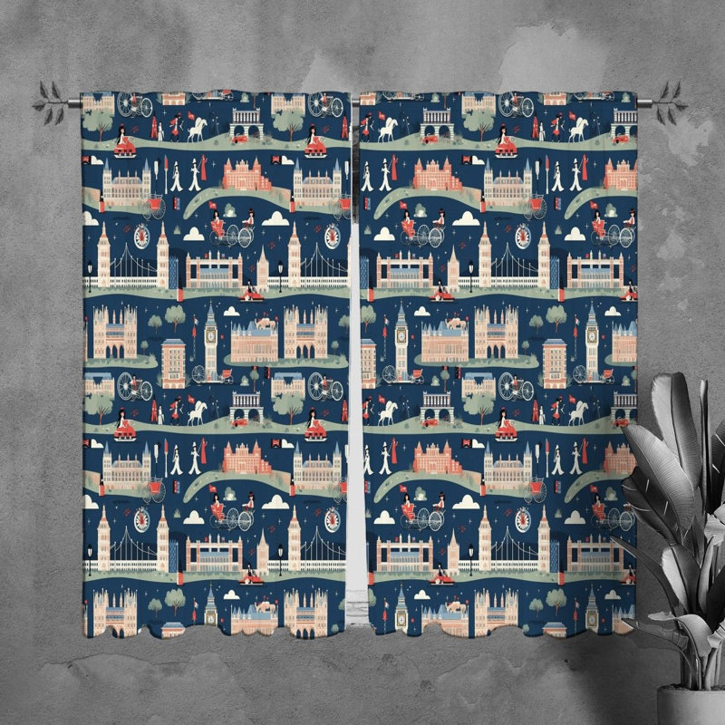 Therris Polyester Room Darkening Curtain Pair, L 20 po x L 61 po