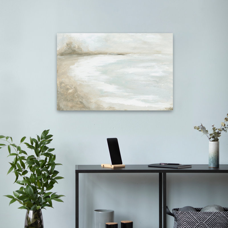 Brise - paysages côtiers, art blanc neutre, H 16 po x l 24 po
