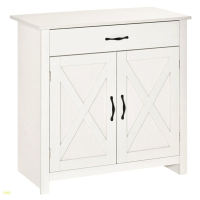 Sideboard Buffet Cabinet, Farmhouse Coffee Bar Storage Cabinet With Drawer, Accent Cabinet With Double Doors And Adjustable Shelf by Gracie Oaks