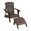 Chaise Adirondack en plastique / résine avec repose-pieds