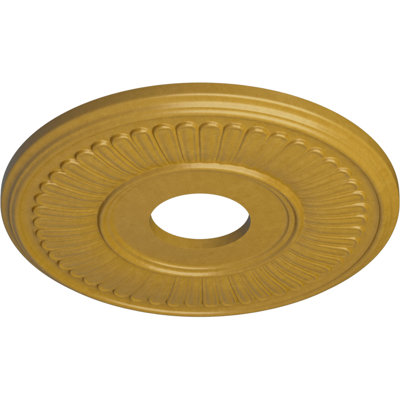 Endurathane Berkshire Ceiling Medallion, 15 3/4"OD x 3 7/8"ID x 3/4"P (Fits Canopies up to 7"), Hand-Painted Iridescent Gold Finish