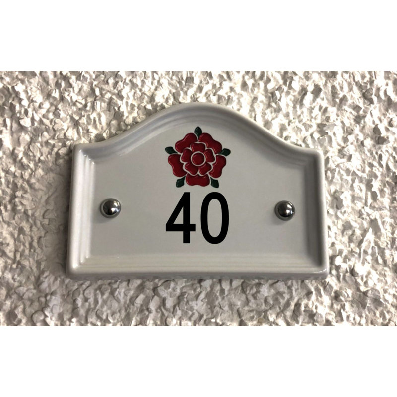 Walsham 16.5cm H Ceramic House Number, White, 40