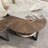 35.43''Modern Walnut Round Coffee Table Set – Nesting Tables with Hidden Storage,Full Assembly