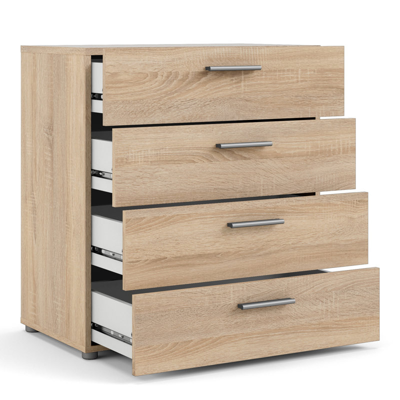 Diamone 4 Drawer 80.2cm W Chest, Oak