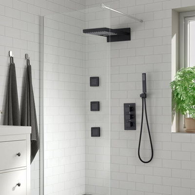 Wall Mounted Complete Shower System With Thermostatic Valve