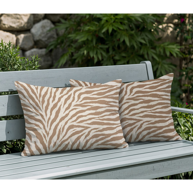 Oreiller réversible Jay Zebra, 25x18, Beige