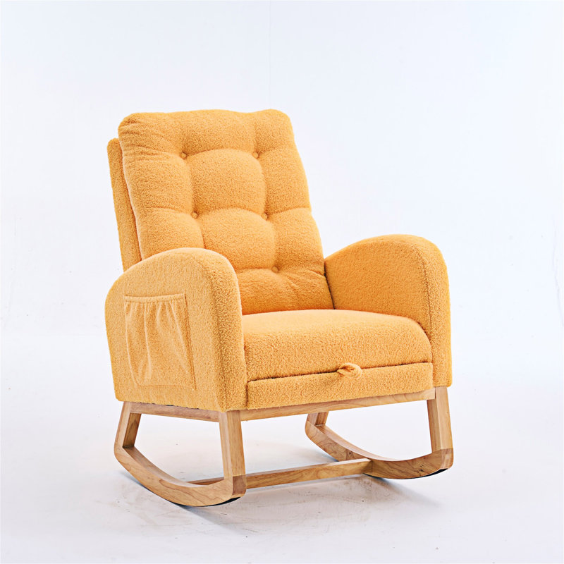 Chaise longue berçante avec repose-pieds Accent, Jaune