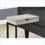 Table basse en forme de C peu encombrante - Stratifié gris & amp; Métal noir avec tiroir de rangement pour le salon / la chambre à coucher-1790051745-1790051755