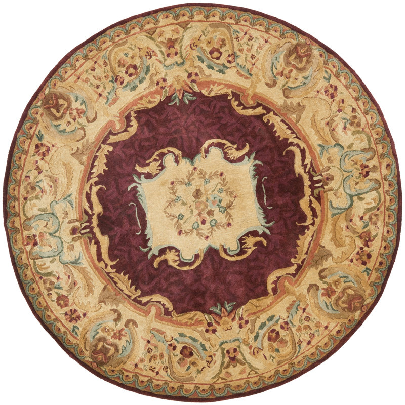 Tapis oriental en laine touffeté à la main Loren, Rond 4 pi
