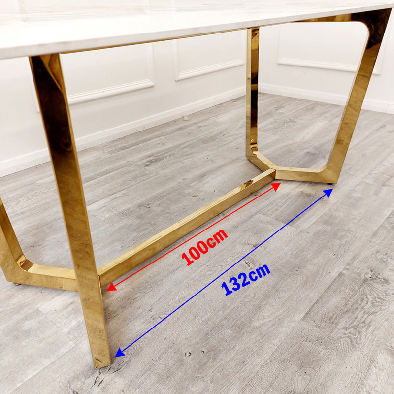 Stone Top Metal Base Dining Table