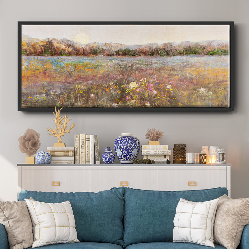 Meadow Moonrise- Framed Canvas, Noir, H 8 po x l 20 po x P 1,5 po