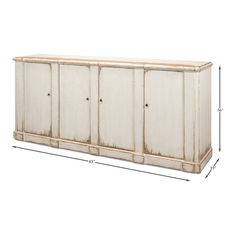Villefranche Solid Wood Sideboard, Antique White
