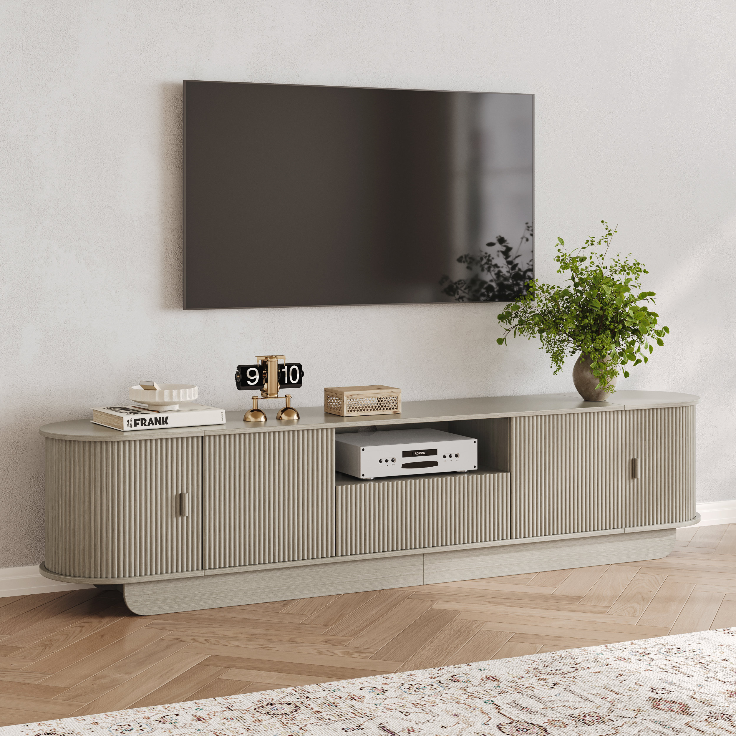 86.6" Curved Tv Stand