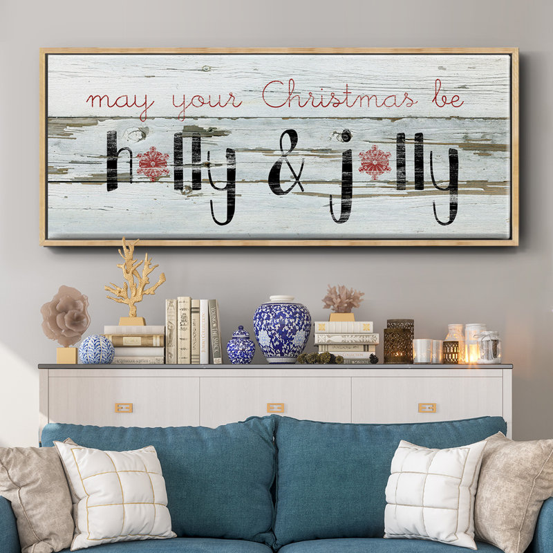 Holly & Jolly - toile encadrée, H 20 po x l 50 po