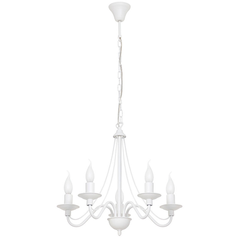 Grunewald 5 - Light Candle Style Chandelier, White