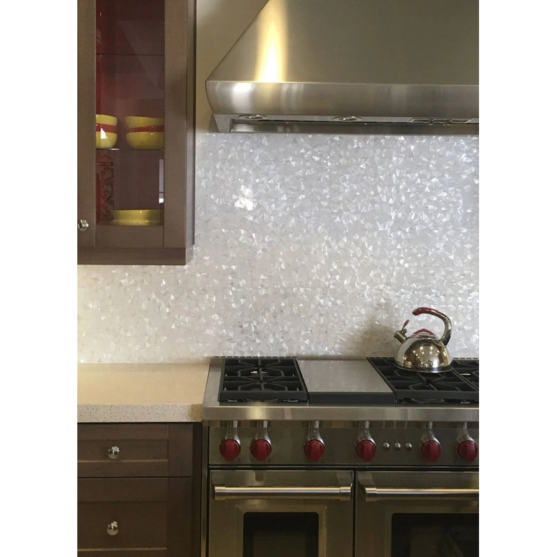 Penny Round 11.8'' W x 11.8'' L Seashell Marble Look Mosaic Wall & Floor Tile