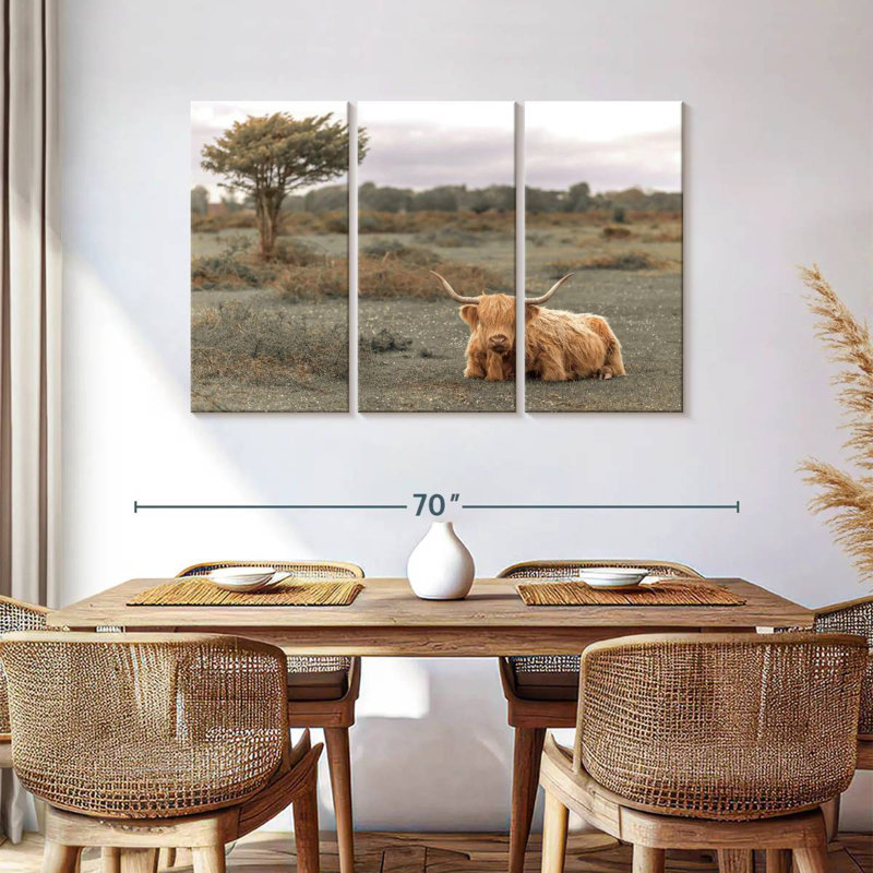 Brown Highland Cow II, 36" H x 57" W