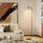 Floor Lamp For Living Room With Glass Lampshade, Modern Standing Lamp With Foot Switch For Bedroom, Bulb Not Included