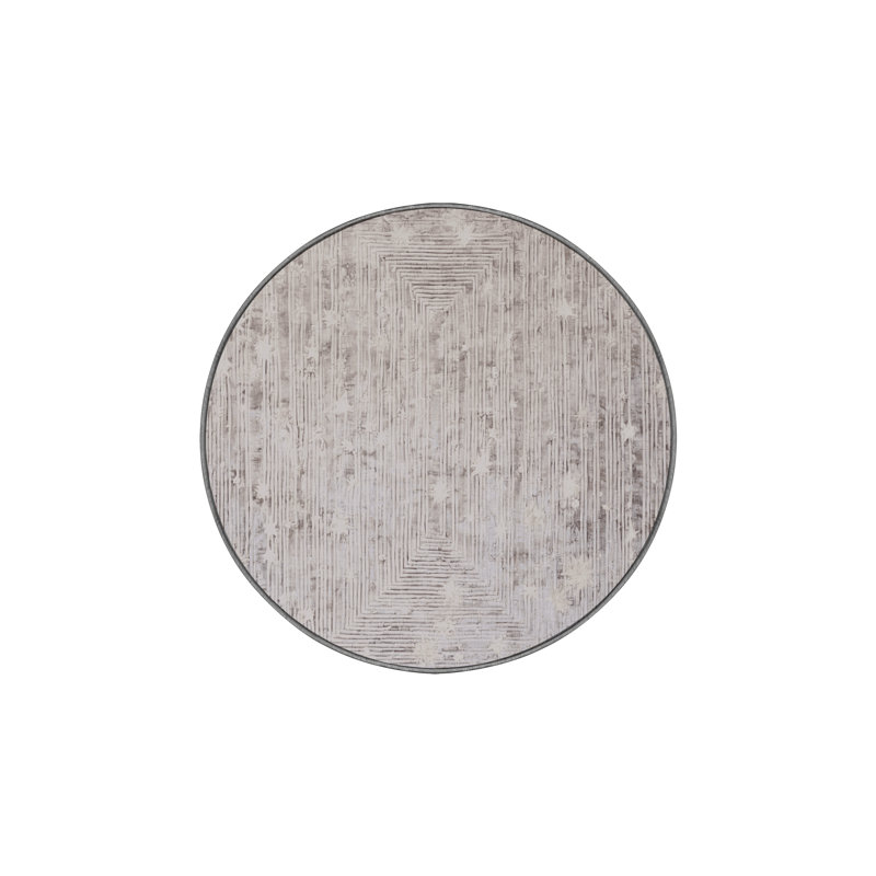 Machine Washable Gray Area Rug, Round 7'