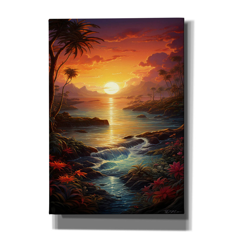 Toile épique «Tropical Sunset 4» par Momart, H 26 po x l 18 po x P 0,75 po