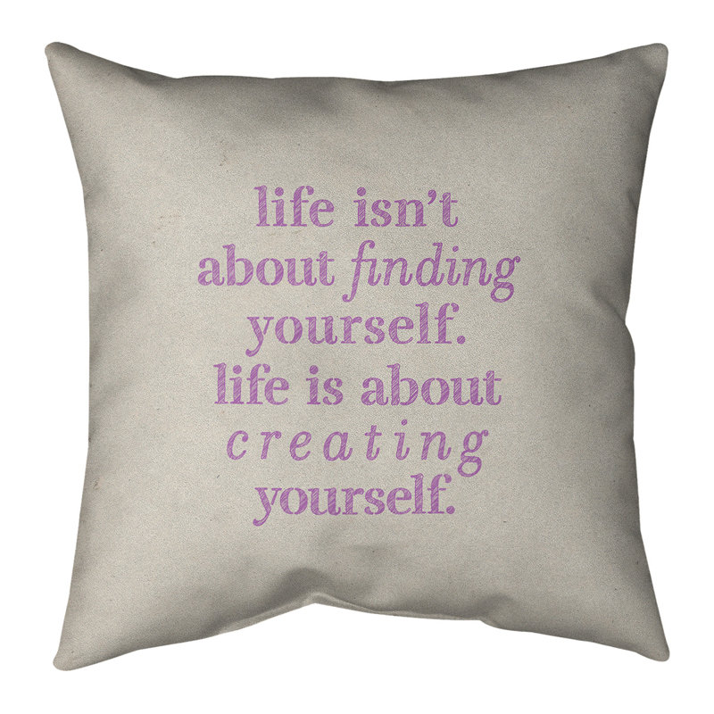 Cotton Blend Reversible Throw Pillow, 26" x 26", White /Violet, Polyester/Polyfill