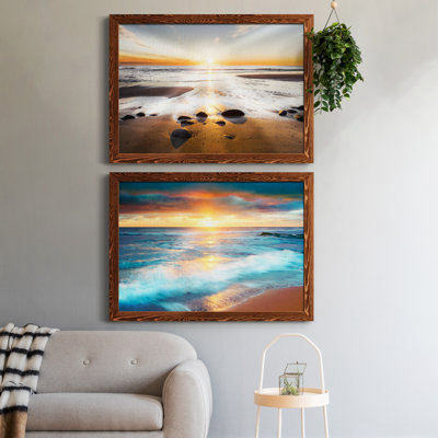 Affirmation de lumière - ensemble de 2 photos sur toile encadrées