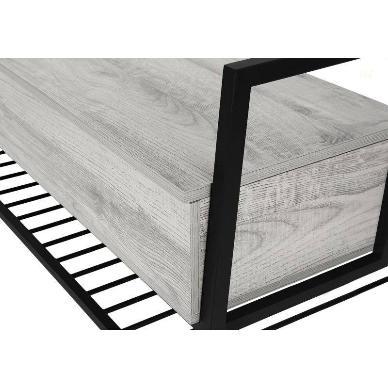 Modern Bench With Storage Entryway, Hallway, Gray/Black